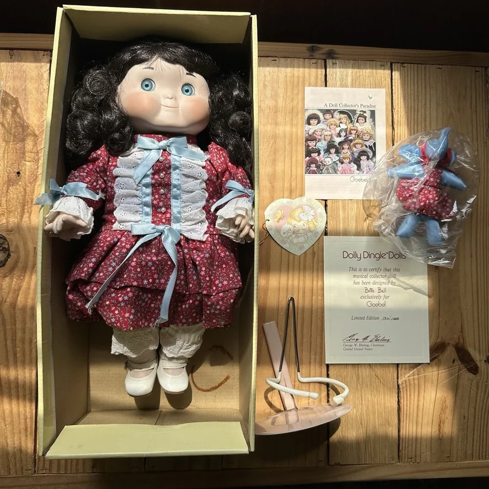 90s DOLLY DINGLE DOLLS 90s Musical Goebel Bette Ball Teedie Bumps Porcelain Doll